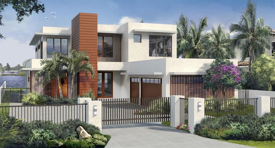 This brand new, ultra-modern waterfront estate located at 807 N Atlantic Drive the tranquil beach town of Hypoluxo Island is sure to be the envy of all your friends and neighbors. Set for completion at the end of 2021, this 2 story, 5 bedroom, 6.5 bath home stretches out over 6,300 square feet with 5,082 square feet of living space. Upon entry to the estate, one will be greeted by 12' ceilings and an inviting open floor plan that is bathed in natural light and views of the intracoastal, perfectly blending inside and outside.  The open kitchen is complete with subzero appliances and high-end finishes and totes a large kitchen island perfect for entertaining guests or enjoying a casual breakfast with family. An oak tread staircase matches the natural wood tones outside and leads up to the second floor, where you can find the master suite, equipped with his and her vanities, a glass enclosed shower, and a stand-alone tub. Guests will be wowed by the custom built-in bar and club room on the main floor, which opens out to the home's summer kitchen, covered loggia, and waterfront pool and spa. There, you can enjoy sunsets from your west facing backyard that overlooks wide water views. Other luxurious amenities of this home include a full gym, an elevator, 3 car garage, and boat dock with access to the intracoastal and ocean. Hypoluxo Island offers the luxury of waterfront living with the privacy and charm of a small town that is becoming increasingly valuable in today's market. Centrally located between Delray Beach and Palm Beach, the owner of this home can enjoy the best of both worlds and return to their private enclave away from the bustle of city life. Don't miss this opportunity to make this brand-new estate your own!