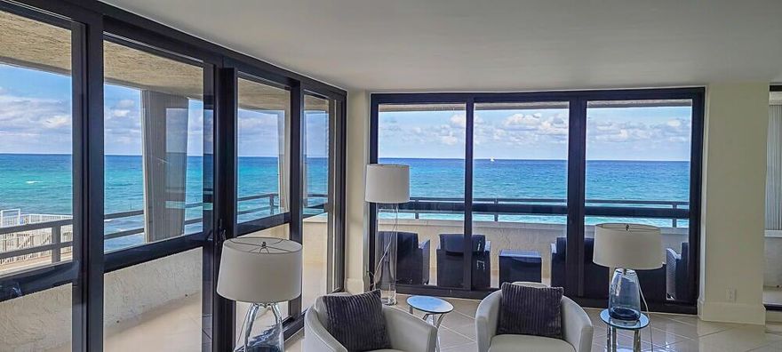Welcome to a breathtaking 3-bedroom luxury oceanfront condo at Thirty Five Sixty in beautiful South Palm Beach. This spacious unit offers stunning views of the beach at sunrise, providing the perfect backdrop for your coastal getaway. Enjoy the ease of simply bringing your suitcase and leaving your worries behind as you embrace the tranquil beach life.Relax by the heated pool or take a leisurely stroll down to the soft sandy shores where the ocean meets the horizon. The condo features an outdoor gas grill for delightful barbecues, a dry sauna for ultimate relaxation, and access to a game room and fitness center to keep you active. A stylish party room awaits your social gatherings, complemented by the security of a 24-hour door person.Convenience is key with garage parking and an in-unit