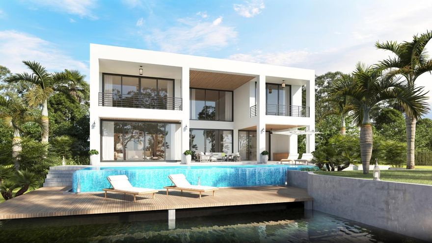A fine example of contemporary architecture in its exceptional design, 1260 S. Ocean Blvd. Delray Beach, a brand new deep water home, built by Signature Builder's Group with interiors by world renowned interior designer. Sited at the end of a long canal, with 40' water frontage, luxury and harmony are seamlessly incorporated in the interior and exterior spaces. A dramatic open design with floor to ceiling glass provides lots of natural light and transparency. The residence is designed to accommodate a 30' boat and displays the finest materials and superior craftsmanship. Upon entering the 8,580 TSF 5 bedroom 5+bath residence, guests are greeted with a sleek great room affording unobstructed views of the waterway, tropically landscaped private gardens and saltwater pool and spa. Additional elevated amenities include a chic clubroom with wet bar, an epicurean kitchen with the finest custom cabinets and top shelf appliances while the adjacent family room functions as the social hub of the house. The sumptuous second floor owners' suite/complete/with spa like bath, and, large/walk-in/closets make for the perfect retreat. Further, the home features a den/office, loft area, gym, 3 bright and/spacious guest/suites on the/second floor, an additional guest suite on the ground floor, and full house gas generator. /For family and friends, the outdoor is enhanced with summer kitchen, a spacious covered loggia/to gather and enjoy the sunny Florida lifestyle. Peace and tranquility enfold this amazing home, yet, you are only moments to the beach, and a cornucopia of fine restaurants, boutiques, and lively entertainment along famed Atlantic Avenue.