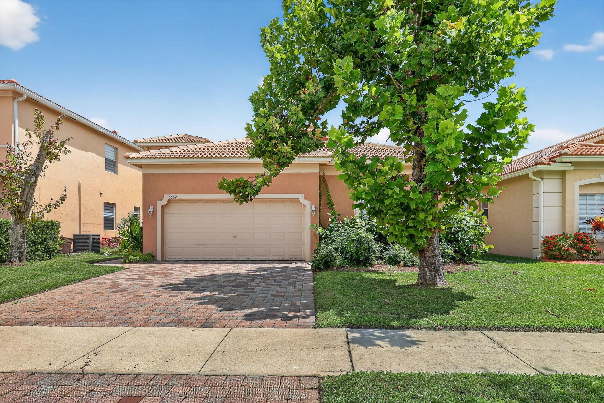 This beautiful home offers a 3-bedroom, 2-bathroom layout with a 2-car garage and an inviting open floor plan. Designed with modern touches, it creates a serene and relaxing atmosphere as soon as you enter. Highlights include a spacious kitchen with ample cabinetry and counter space, vaulted ceilings, and generously sized bedrooms add to the comfort. Savor the outdoors in the spacious backyard, perfect for entertaining. Portofino Shores is a manned gated community and features a full-size clubhouse with resort-style amenities. Located near shopping and dining, this home is sure to impress and won't disappoint!