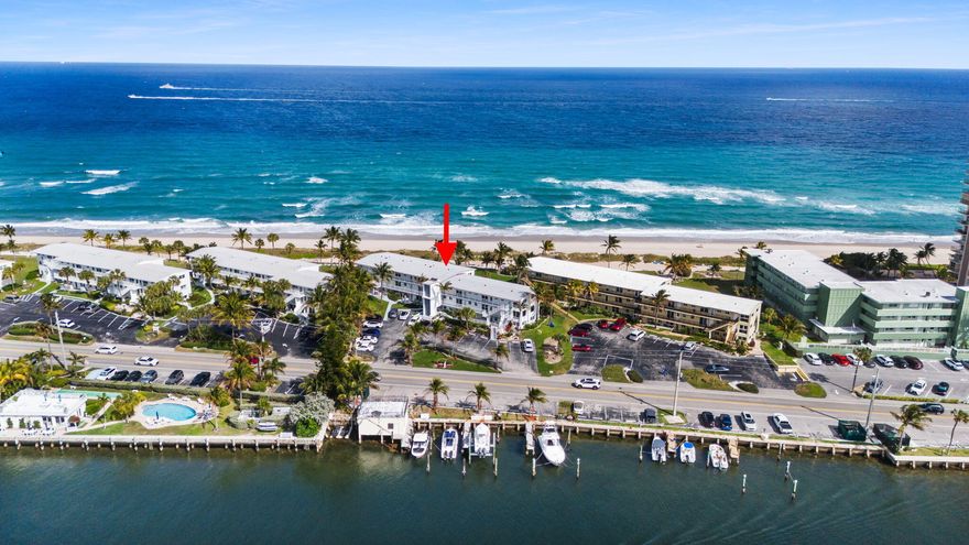 Wake up to endless blue water in this fully remodeled 2 bed, 2 bath coastal retreat in a boutique, direct oceanfront building on coveted Hillsboro Mile.

Completely gutted and remodeled, this modern beach unit features sleek porcelain tile floors, drop ceilings with LED lighting and hidden wiring, all-new plumbing with Kohler fixtures and Toto soft-close toilets, and marble countertops and shower details create a refined modern coastal feel.

The open living area showcases floor-to-ceiling four-panel bi-fold doors that fully open to the oceanfront balcony for a true indoor-outdoor experience. A stylish kitchen features semi-custom cabinetry with soft-close drawers, stainless steel appliances including a super quiet Bosch dishwasher. Built-in closet systems, Minka-Aire remote control fans, five-panel doors, central AC with soundproofed air handler, and a new 2.5-ton compressor with updated roof wiring and insulation complete the interior upgrades.

The boutique, three-story, elevator building has been extensively updated with a brand-new roof and gutters (Feb 2026) and marine-grade stainless steel wire balcony railings.  Hurricane-impact windows throughout. Amenities include two new oceanfront patios with weather-resistant polywood furniture, five boat slips and a jet ski dock with potential to add more, newer common washers and dryers, and approximately 30 years remaining on the land lease.