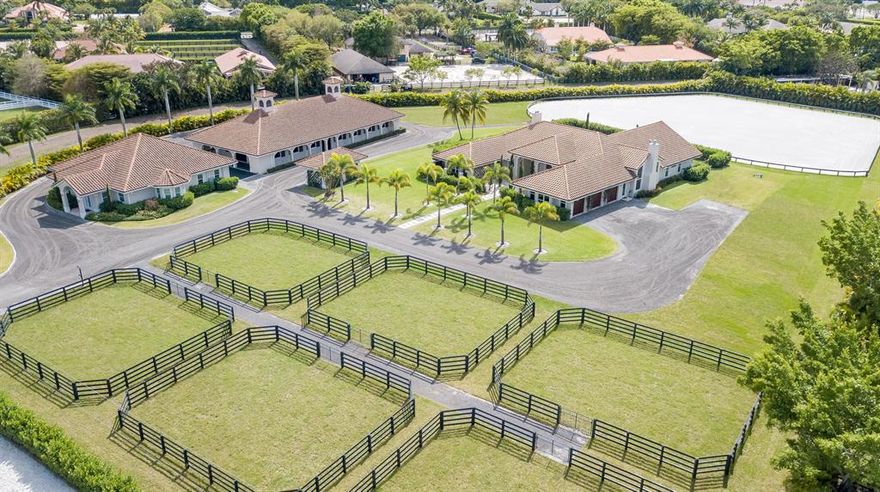 Impeccable horse farm on 3.6 acres of land in the Saddle Trail Park neighborhood, located on the south side of Greenbriar Blvd. and just a short hack to the WEF showgrounds. The main house boasts four bedrooms, three-full and one-half baths, vaulted ceilings, and tons of natural light flowing through the impact glass windows. The kitchen is a spacious dream, with an oversized island. New hardwood floors flow throughout much of the main living spaces and gorgeous brick fireplaces serve as focal points in the living room, family room, and master bedroom. The backyard to the main house is fully fenced and enjoys a covered patio and relaxing pool. Newly enlarged arena and drainage system make this property perfect!!