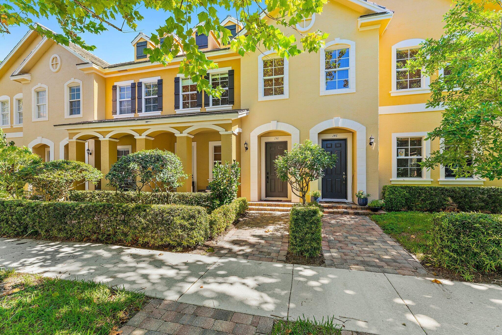 This updated 3 bedroom 2.5 bath Townhouse with 2 car garage in a fabulous location in Canterbury Place in Jupiter can be your long term home Make this one with beautiful kitchen with Stainless appliances, elegant Maple cabinets and granite counters yours...Spacious master bedroom with soaking tub and separate shower. Private courtyard for entertaining + 2 car Garage. Amenities include heated swimming pool, clubhouse and grand room, fitness center and aerobics room. Walk or bike to the myriad of Abacoa restaurants and shops