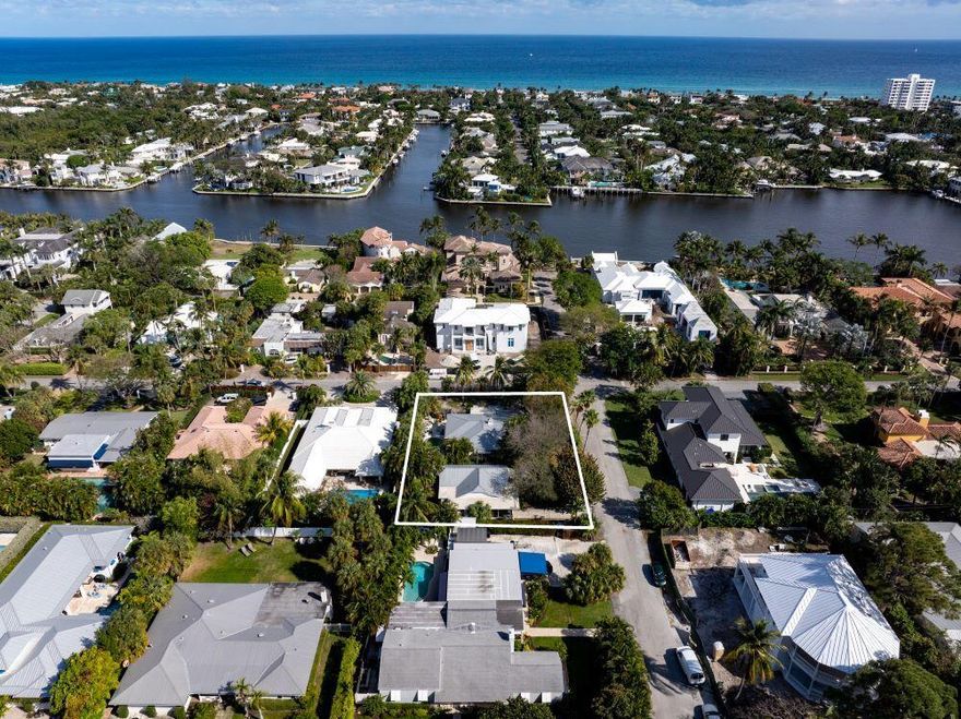 A rare & unique opportunity to build your dream home on this Palm Trail corner lot.  The desirable Palm Trail neighborhood is perfectly located, just minutes  from Delray Beach's award-winning sand-carpeted beaches, as well as vibrant Atlantic Avenue's boutique shopping dining and nightlife. It is barely 20+/- minutes from Boca Raton's private executive airport, and an easy 30+/- minute commute to Palm Beach International Airport.