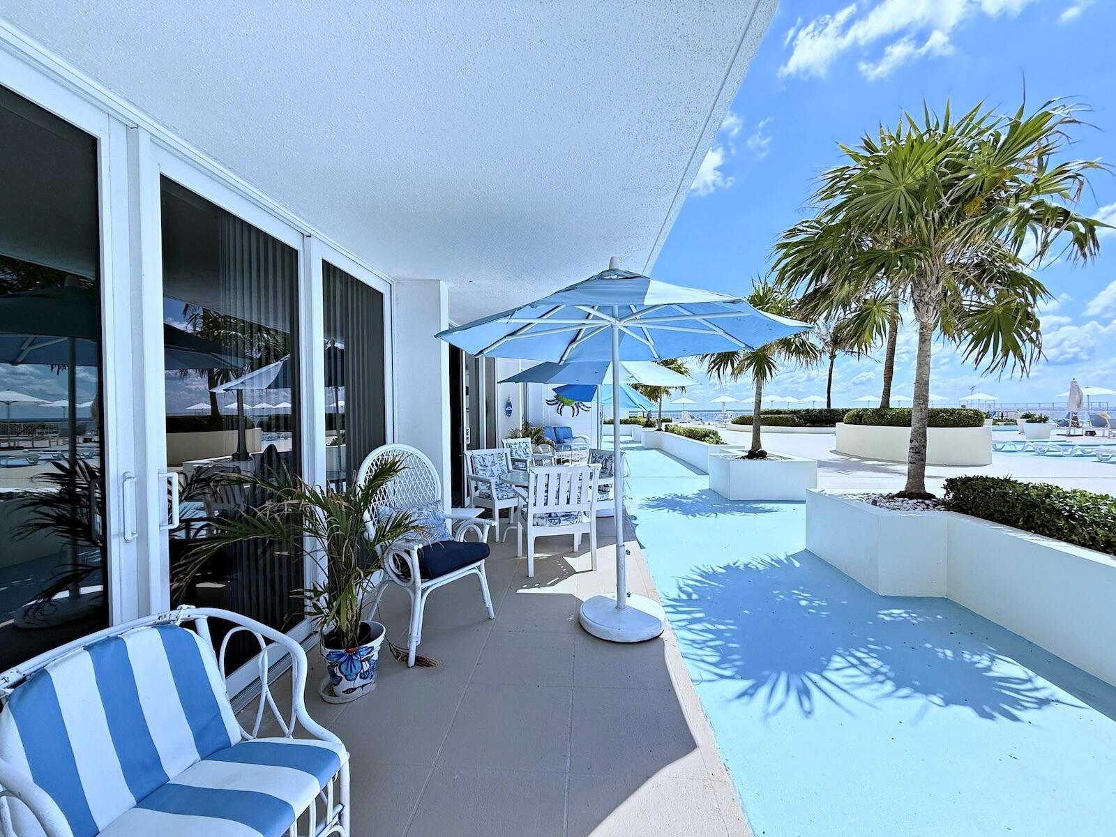 Rare opportunity to rent a lanai unit on the sought-after sunny South East Ocean side for the season. Just steps from the pool and beach! This spacious, fully updated two-bedroom, two-bath apartment boasts beautifully updated bathrooms, a modern kitchen, elegant tile flooring throughout, impact sliders, and an in-unit washer & dryer for your convenience. Wake up to breathtaking sunrises and soak in abundant natural light on the expansive balcony all day long. Barclay offers direct beach access and a wide array of amenities, including a fitness center, tennis courts, a heated pool, BBQ facilities, saunas, a business center, game rooms, a lounge, 24/7 doorman, covered parking, and convenient drive through car-wash. Water, cable, and internet are all included in the rent.