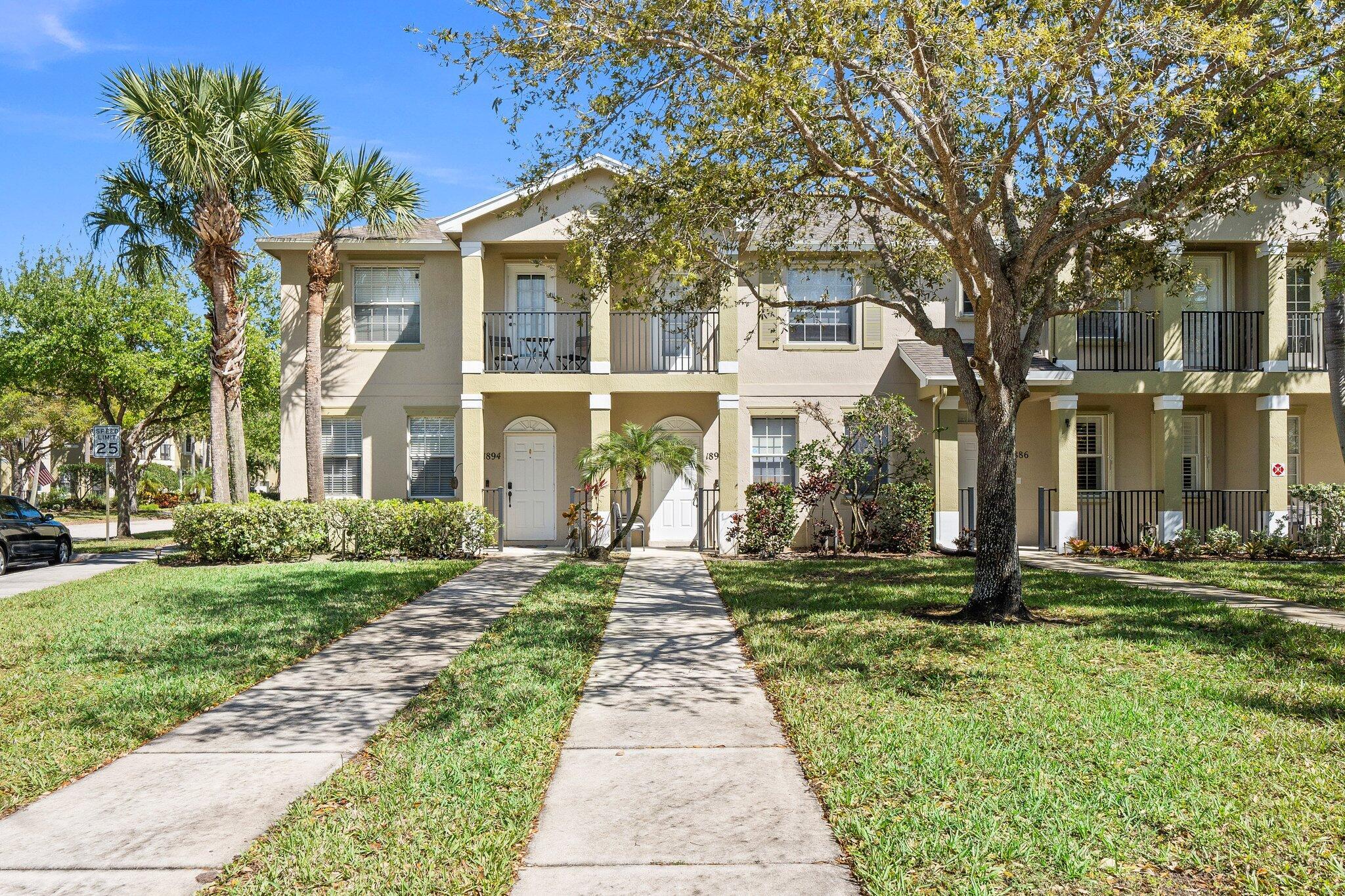 Introducing this move-in ready 2 bedroom 2.5 bathroom 1 car garage townhome in charming Eastlake Village in Port St Lucie. Featuring a new 2025 roof, recently renovated interior including luxury vinyl plank flooring, spacious downstairs living area with a half bath, galley style kitchen with pantry and updated soft close cabinets for ample storage. The laundry room is conveniently located upstairs alongside the 2 master suites, one of the bedrooms offers a private balcony and both equipped with walk-in closets & tray ceilings. The family friendly community features plenty of amenities including a newly renovated community pool, playground, sidewalks, fitness trail and more!