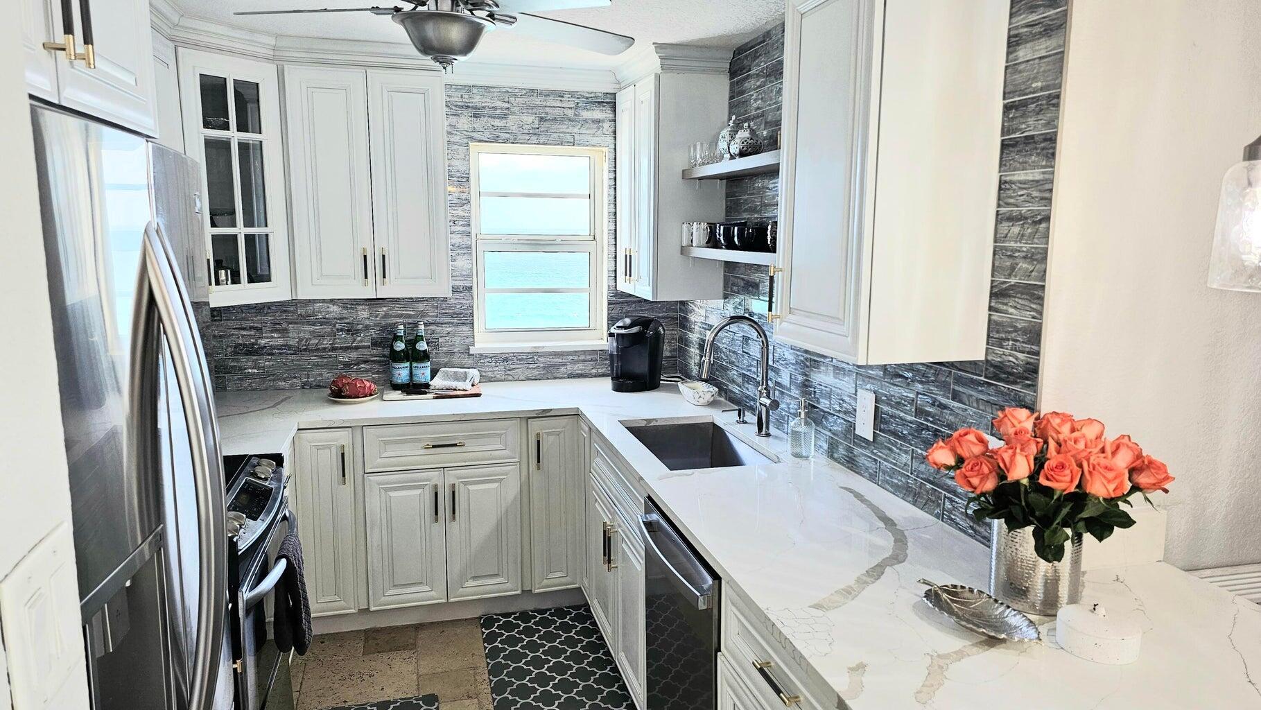 Florida's best kept secret, 45 OCEAN is nestled between the mansions of HIGHLAND BEACH. Rarely available SOUTHEAST CORNER, DIRECT OCEANFRONT living. Offered completely renovated, turnkey ready for your beachside enjoyment this season. Enjoy EXPANSIVE OCEAN VIEWS and spectacular SUNRISES and SUNSETS! This oceanfront CONDO has TWO BALCONIES! Having the feel of a beach cottage, this fully furnished condo is filled with all you will need when you arrive. Just a few short steps to the sand, relax with morning coffee in hand to stroll the beach. COMPLETELY RESTORED COMPLEX, NEW POOL, NEW LARGE OCEANSIDE DECK FOR ENTERTAINING and NEW POOL CHAIRS AND UMBRELLAS!  RESORT-STYLE LIVING! Only minutes to restaurants, nightlife, shopping, of Boca Raton, Delray Beach, Palm Beaches. Available Nov. 1, 2025