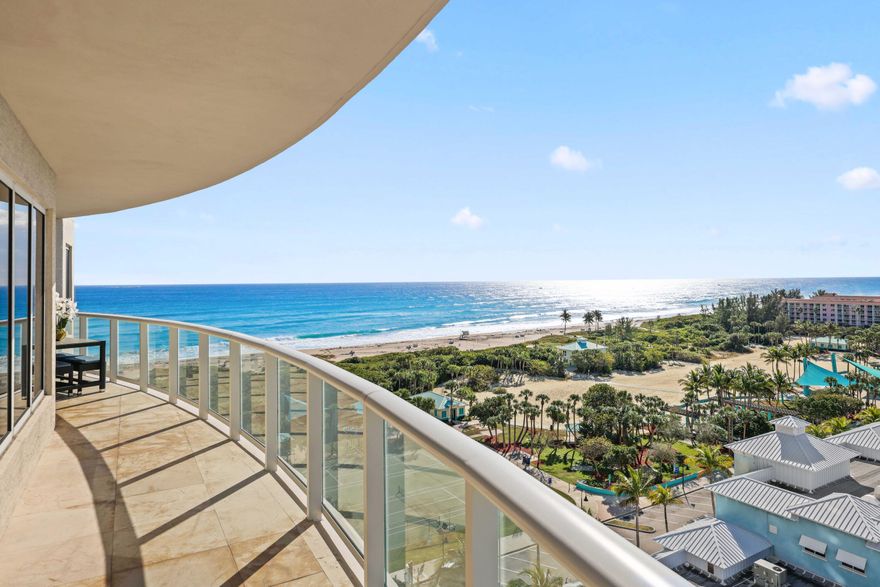 DIRECT WATERFRONT at the Ritz-Carlton Residences, Singer Island. This beautiful 2-bed, 2.1-bath, plus a den, offers panoramic views stretching from the Atlantic Ocean to the Intracoastal Waterway. The open layout is designed for natural light and seamless flow, creating a calm, sophisticated living environment. Interior finishes are timeless and substantial, featuring a gourmet kitchen, stainless appliances, and custom wood cabinets that bring warmth throughout the residence. Floor-to-ceiling glass opens to a generous private terrace, providing an elevated coastal backdrop ideal for morning coffee or evening unwinding. Endless amenities and full access to the renowned Ritz-Carlton residential services, including concierge, an on-site dining venue serving lunch and dinner, two covered garage parking spaces, 24-hour gated security, cinema room, dual pools, fitness center, billiard room, board/community room, lounges, sauna and more . Whether used as a full-time residence, seasonal retreat, or income-producing property, this offering delivers strong rental appeal alongside the privacy, service, and stature expected of a Ritz-Carlton address.