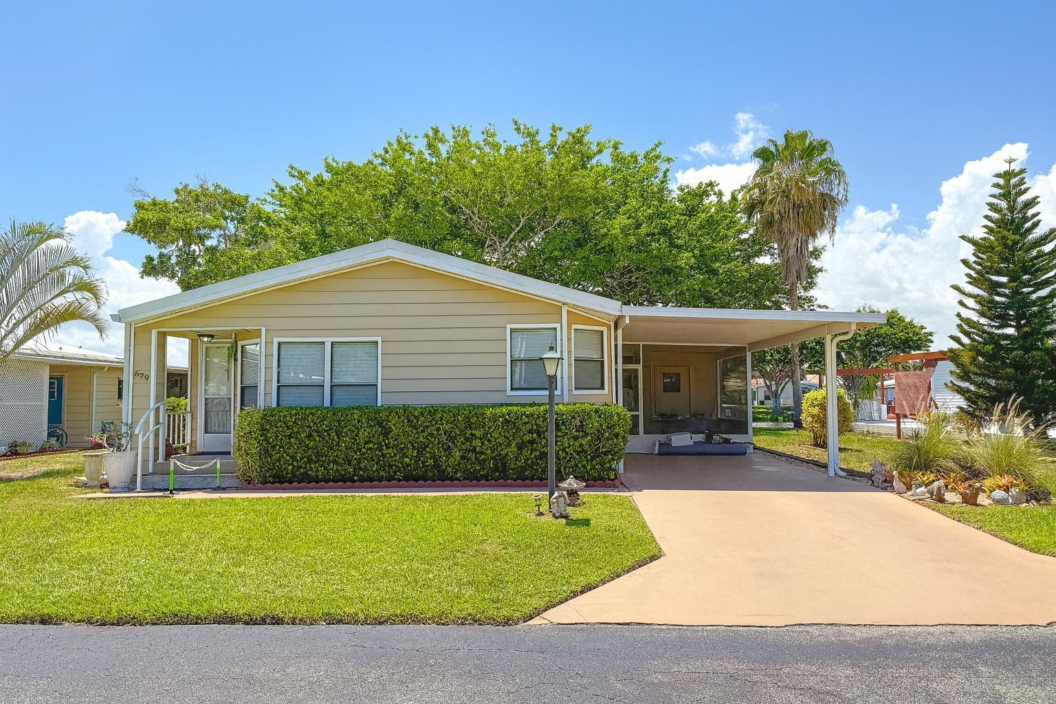 Charming and spacious home in a vibrant 55+ community in Boynton Beach! Features include tile/laminate flooring, large kitchen, laundry room, covered carport, and storage shed. Highlights:Central A/C, washer, pantry, & full kitchenResort-style amenities: heated pool, clubhouse, bingo, billiards, shuffleboardClose to shopping, dining & beaches!Enjoy Florida living at its best - peaceful, friendly, and full of activities!