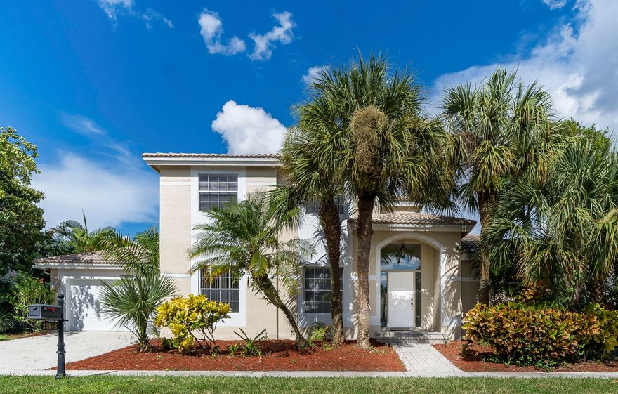 Great time to buy into the Mission Bay lifestyle!This spacious 4 bedroom,2 1/2 bath,2 car garage two story model is in gated Regatta community close to the clubhouse.Master suite downstairs, three bedrooms up,high ceilings, versatile floor plan.Kitchen has all stainless steel appliances and lots of counters,is center stage to the family room and eat in breakfast area.Formal dining room and huge living room for relaxing and entertaining.Covered patio for BBQ and backyard for your garden, kids and pets.Have fun at the Mission Bay pool,spa,kid pool,fitness room,tennis,kids playground and clubhouse with happy hours and holiday parties-all included in HOA dues!This home is waiting to be yours! Minutes from all West Boca has to offer-near shopping,schools, restaurants movies,parks,major highways highways