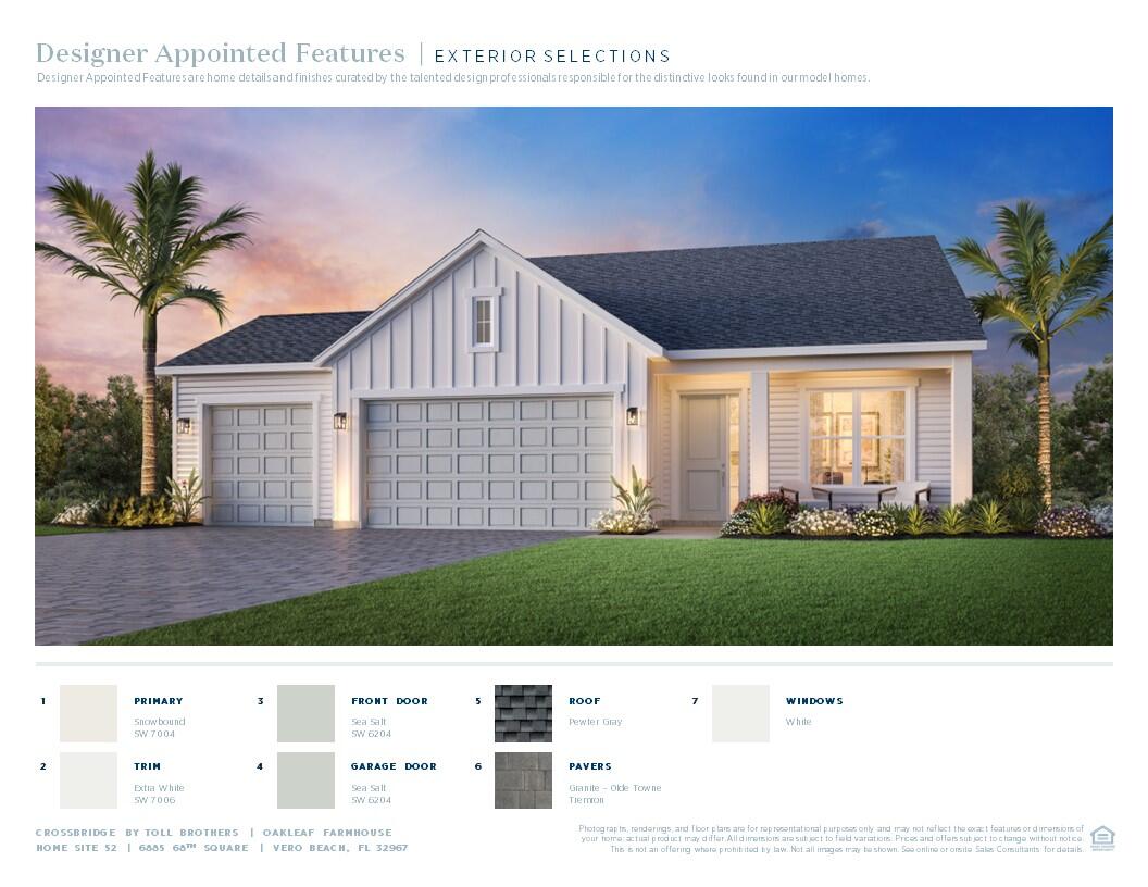 This elegant 3 bedroom, 2 bath home combines open-concept living with timeless style, creating the perfect space for both everyday comfort and special gatherings. A generous three-car garage offers ample storage, while carefully curated designer finishes elevate every detail. The heart of the home flows seamlessly to a beautifully designed patio, inviting effortless indoor-outdoor living whether you're enjoying a quiet morning coffee or hosting friends under the stars. Nestled in a sought-after neighborhood, The Oakleaf blends luxury, functionality, and comfort into one exceptional home.