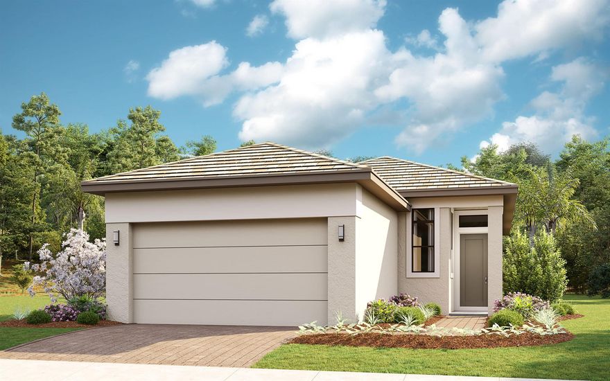 **New Construction - Move In Ready** This brand-new Allison floorplan is situated on private homesite in a gated 55+ community. The home includes and includes 2 bedrooms, 2 bathrooms, and a 2-car garage. This Allison also includes an added 4-foot owner's suite and lanai extension on the rear of the home. There is an added 5-foot privacy wall on the lanai with gas, water, and electric connections for a future summer kitchen. The kitchen includes gas cooking along with a 3'' edge quartz kitchen island, and second tier upper cabinets. This Allision also comes with spray foam insulation for added energy efficiency and under cabinet LED lighting.