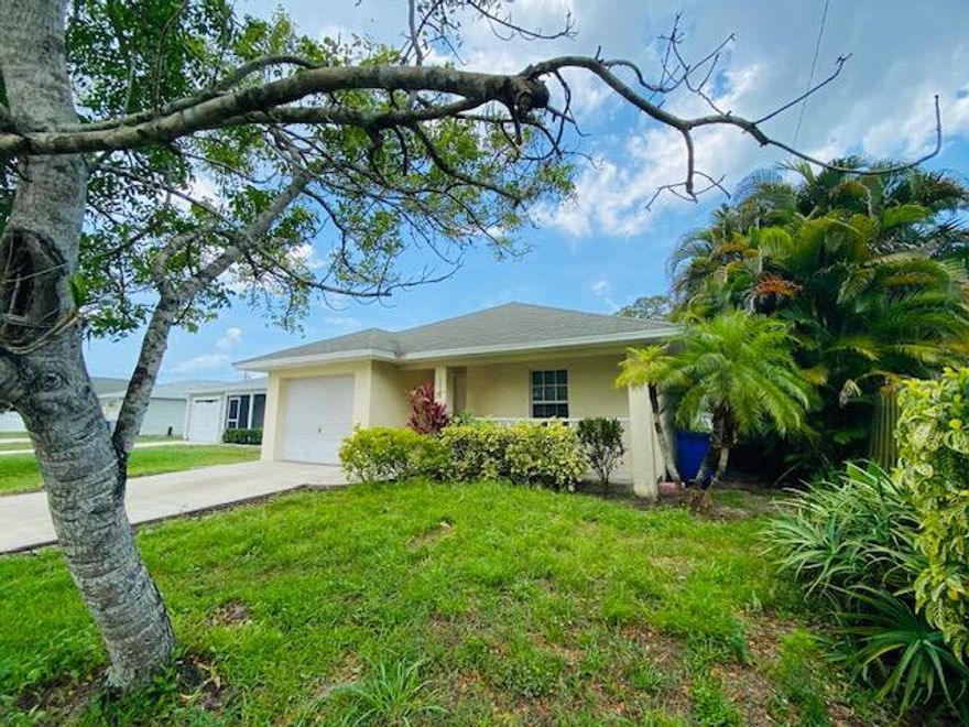 Beautiful CBS concrete home in a great location in Vero beach. Great condition 2006 built home close to all shopping centers, schools, turnpike and i-95.  Spacious layout makes this a wonderful home at a great price just waiting for your final touch.  Great condition A/C and water heater just serviced, makes this even a greater opportunity. Freshly painted house also features tile throughout!!! Also excellent investment for resale or rental