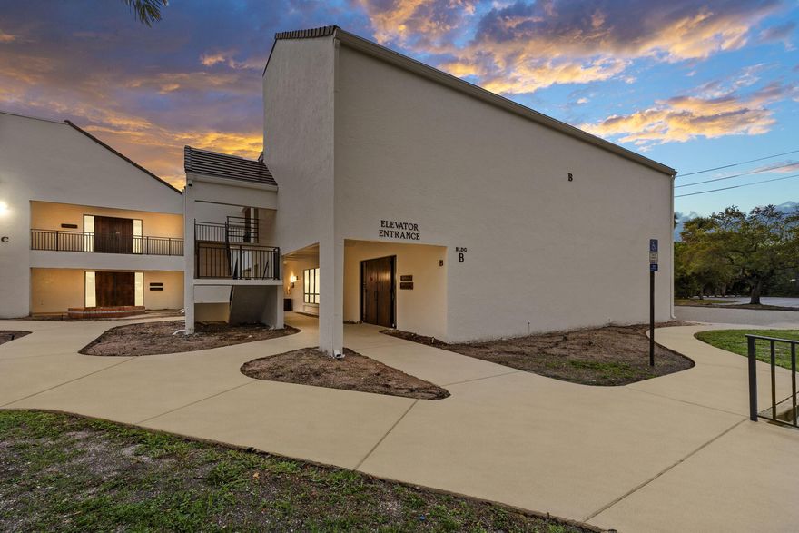 Prime Office Opportunity - Stuart Professional Center! Turnkey 985 SF second-floor unit in Building B, ideally located near elevator and stairwell. Features 3 private offices, reception/lobby, private restroom, and kitchenette—ideal for medical or professional use. The association recently completed a full-scale restoration including new roof, concrete restoration, elevator modernization, new railings, exterior paint, and waterproofing—adding long-term value. New irrigation and landscaping coming within 2 months. Special assessment/loan is assumable or can be satisfied at closing. Excellent opportunity for owner-user or investor in a centrally located, well-maintained professional complex.