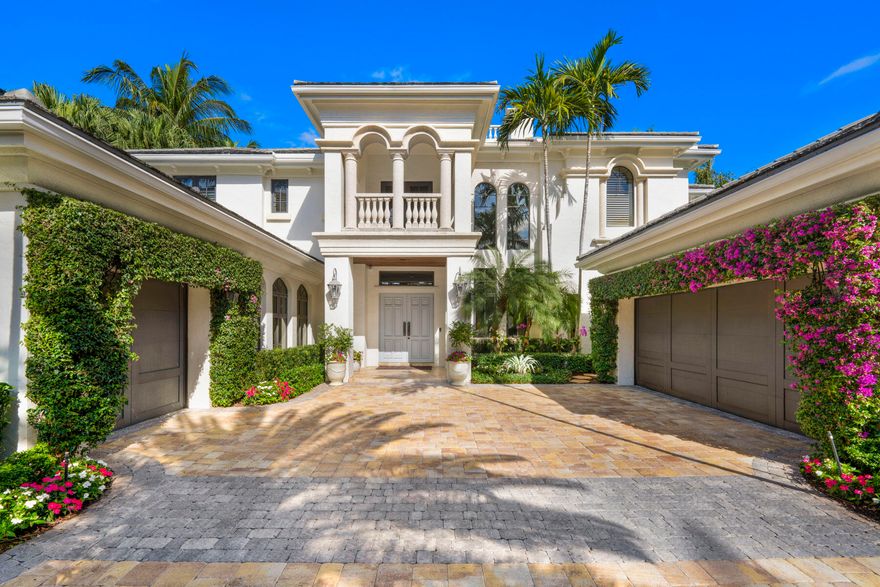 Enjoy quintessential coastal living in this Mediterranean style deep water estate, located in Ocean Harbour Estates, the only gated waterfront community east of the Intracoastal and just steps to the beach in Ocean Ridge. This exquisite 4 bedroom, 4.1 bath home offers a 70' dock along 99' of water frontage nestled on a tropical oasis of meticulously manicured grounds. Boasting dramatic living spaces throughout and designed to meet the modern family requirements for tranquility and quiet sophistication, luxury amenities include a grand entry foyer, a great room with sunshine cascading from the two story windows, gas fireplace, wet bar, and pecky cypress beamed ceiling. A sleek modern kitchen, with high end appliances opens to a bright and airy family room with dining nook that seamlessly connects the outdoor summer kitchen making al fresco dining a dream. Tropical breezes and swaying palms caress the patio/pool/spa and creates a haven that no one wants to leave.
