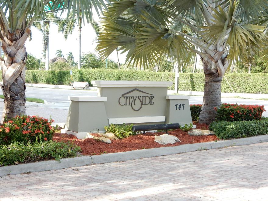 This is a nice corner unit 2BE/2BA, 2-Car Garage, 1,357 sf. HD Cable TV, Internet, Water, Trash all included with rent!! Pets OK with approval. Amenities include lake front swimming-pool, BBQ patio area, 24 hour state of the art gym/fitness center, clubhouse with a full-size catering kitchen. Cityside has approximate 1.7 miles of running track, 24-hour man gated security and rover. Located only minutes from I-95, Downtown WPB, across the street from the Tanger Oulets / Palm Beach Outlet Mall, 5-min to PBI Airport.