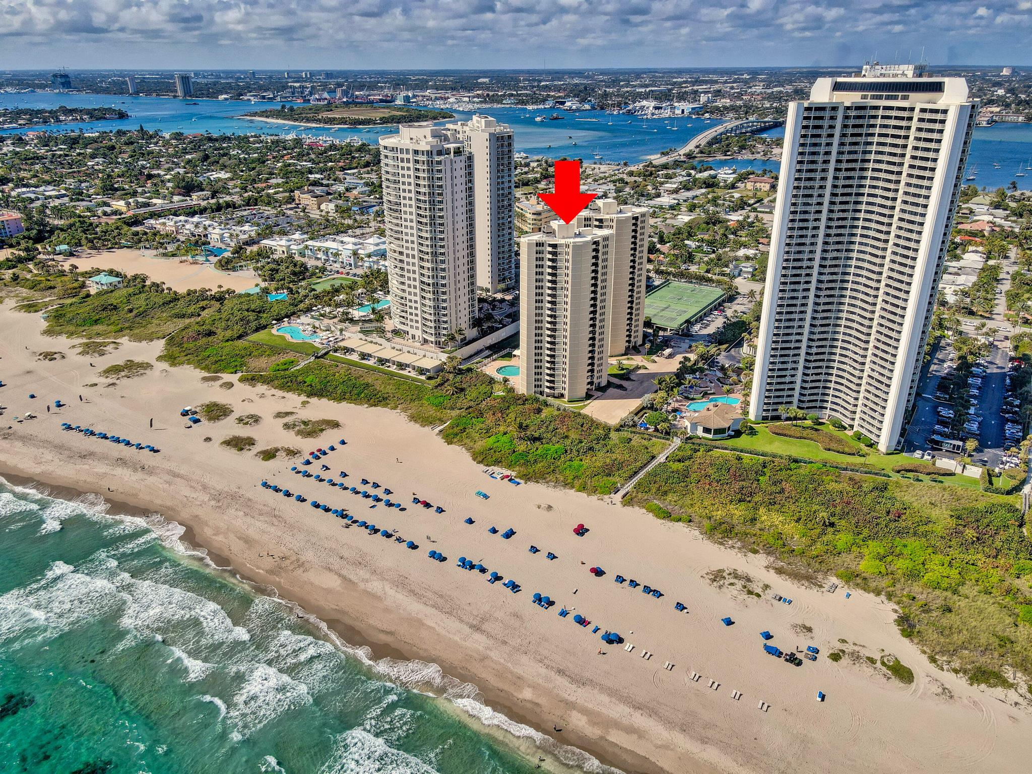 Incredible Ocean Views from the living room, main bedroom and 2nd bedroom. This condo is turnkey and ready for you to enjoy your vacation. Fully furnished for a year lease, seasonally, or off season. The Phoenix is located in beautiful Singer Island, near restaurants, shopping, golf and PBI airport. Walk out to enjoy the day at the beach, use the building's shuffle board, grilling area or gym. Everything you need during your getaway. This unit comes with 1 covered parking space.