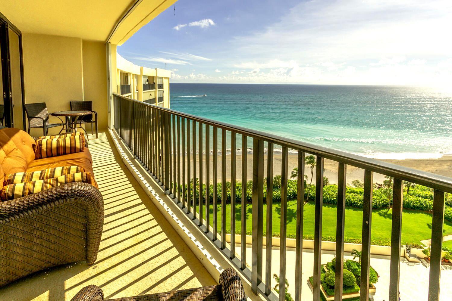 Penthouse living with breathtaking, unobstructed ocean views! This fully furnished 2BR/2BA condo at Ocean Trail offers one of the best vantage points in the community--perfectly centered with direct oceanfront views. Includes tennis, ocean access, and walking trails, with Jupiter Inlet and top restaurants just minutes away. Offered at a discounted $6,000/month due to ongoing pool and pool area construction, which will limit or completely restrict pool access during the lease term. Available November 2025 through April 2026.