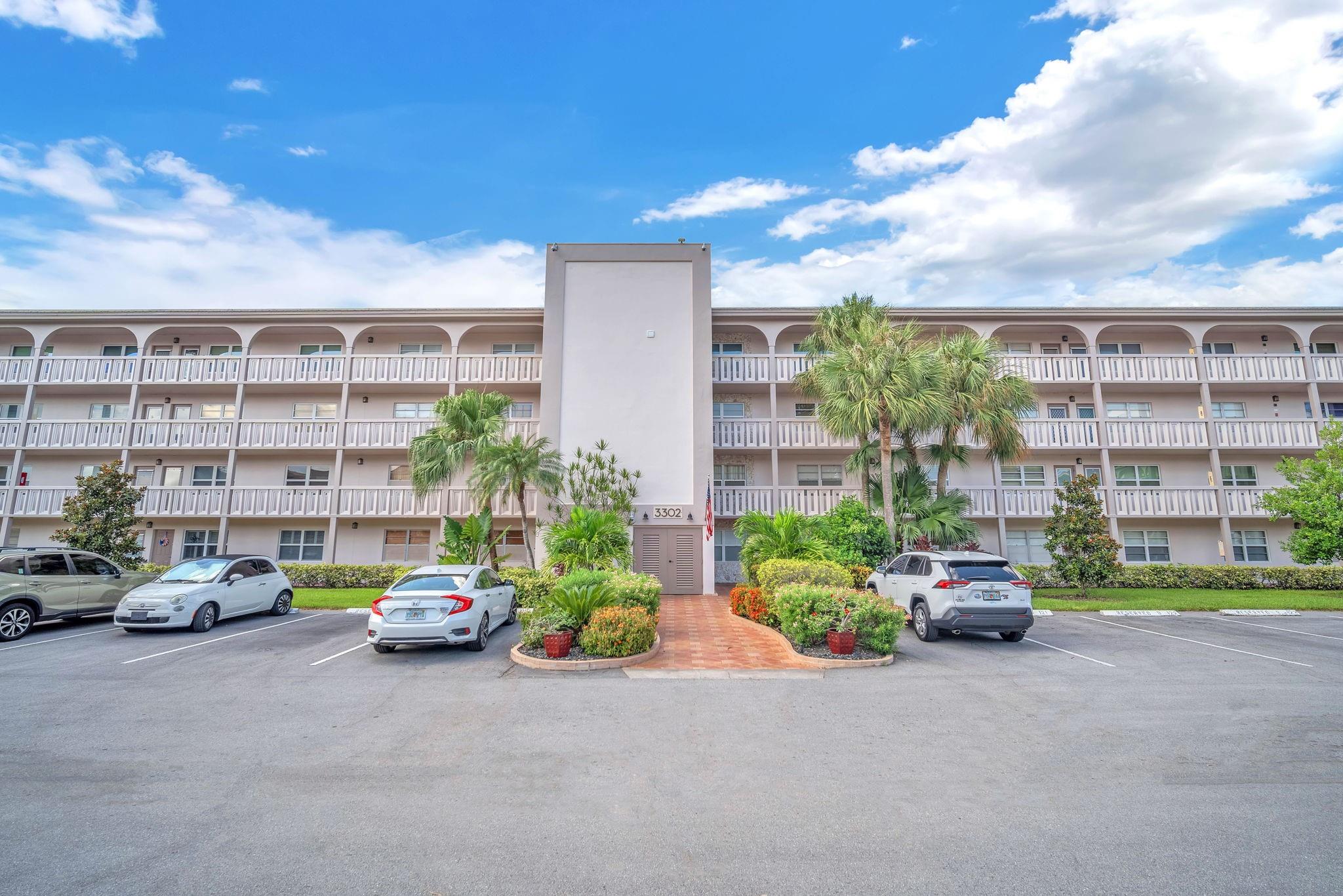 Welcome to this charming 55+ condo featuring tile flooring in the kitchen and cozy carpet throughout the living areas. Enjoy serene golf course views from your private space. Located in a vibrant community offering a clubhouse with amenities, private golf course, fitness room, pickleball courts, spa/hot tub, and a resort-style pool with regular social events and activities. Ideal for relaxed and active living. Easy highway access to FL Turnpike, dining, shopping and entertainment.