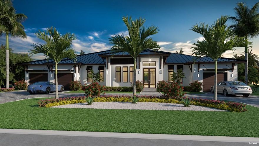 Welcome to Lake Ida's most sought-after address: 501 NW 9th Street in beautiful Delray Beach, Florida. Don't miss your chance to experience this sparkling Lake Ida dream home now under construction! Designed by award-winning Richard Jones Architecture, this magnificent, single-story estate pool home features a detached guest house. With modern, clean lines, high ceilings, huge windows, and an open transitional contemporary floor plan, this brand-new, fully WiFi-programmable smart home is one of the largest in the area. Featuring 7,100 total square feet for ultimate poolside living and entertaining (5,140 square feet is under-air), this fabulous home is on an oversized, private lot that is almost one-half acre.
The exquisite main house features five large bedrooms - each with walk-in closets, two sinks, an oversized shower, and a soaking whirlpool tub make it quick and easy to clean up for dinner. Sherry Lee, the principal residential interior stylist of Rise & Design, has added her carefully curated, sophisticated flair to every breathtaking corner of this ultimate home, ready for entertaining. The spacious living room features a 9-foot, happy-hour-ready wet bar. The chef's kitchen boasts a giant walk-in pantry, island with plenty of seating, serving buffet, and dining area. A state-of-the-art media room offers the added flexibility of quickly functioning as a bedroom if needed.

Two oversized garages with air-conditioned storage have space for three cars. A vast circular driveway and a covered entry make arriving home a pleasure. A handy mudroom is conveniently located right off the laundry room, accessible directly from the garage for ultimate convenience. A quiet, private office with a closet provides a designated space to work and study and serves as an additional bedroom with a full bathroom just steps away.

Despite the home's sprawling size, energy costs stay in-check with environmentally friendly natural gas and top-of-the-line Thermador appliances. Hurricane impact glass and the home is generator ready so you are always safe and never left in the dark.

This ideal home has the fiercely desired, trendy Lake Ida address, where contemporary architecture blends seamlessly with a luxurious neighborhood lifestyle. Lake Ida offers all the benefits of a secure gated community with complete freedom from large homeowners' association fees. Conveniently located minutes from pristine beaches and downtown Atlantic Avenue's world-class shopping, dining, and entertainment, the Lake Ida community is easily walkable and adjacent to several parks.

International airports and major highways make travel easy. The estimated completion date is May 2022. All dimensions are approximate and should be independently verified. At closing, the buyer shall pay a development fee of 1.5% of the purchase price.