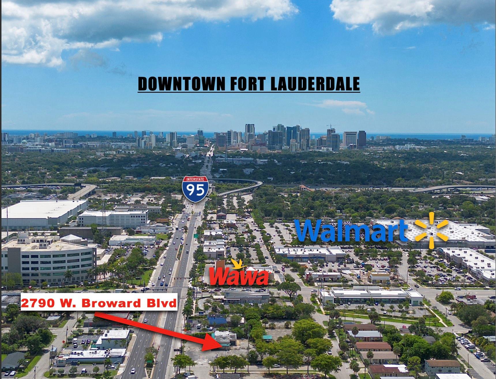 1.2 Acres - Perfect site for commercial retail, multi-family, or mixed-use. Build up to 150’ in height with unlimited residential density utilizing Florida’s Live Local Act. The property abuts three streets providing ±670’ of total frontage with 150’ directly on Broward Blvd - the main thoroughfare into Downtown Fort Lauderdale. Ideal for national brands.
Neighboring businesses include: Wawa, Starbucks, Walmart, Planet Fitness, Marshalls, Chipotle, Spin Car Wash, and many others. Less than 1/2 mile to I-95 and under 2 miles to Downtown Fort Lauderdale. Zoned B-1.