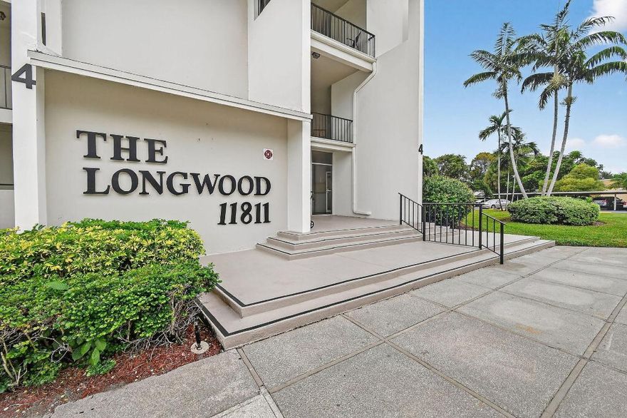 Welcome to The Longwood, a well-maintained 55+ community offering resort-style living in a tropical setting. This bright corner unit has been completely renovated and is move-in ready. Comes with one (1) covered parking spot. Seller has paid all special assessments, allowing the buyer to enjoy recent upgrades including a new roof, gutters, elevator doors, exterior painting, and rescreening. Community amenities include a clubhouse, fitness area, library, pool, tennis, pickleball, shuffleboard, and outdoor pavilion with grills. Exceptional Palm Beach Gardens location close to shopping, dining, major highways and Palm Beach International Airport.