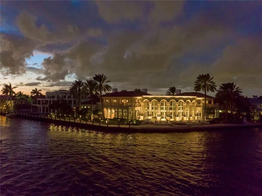 Amazing value!Priced to sell!SE Ft.Laud point lot w/ incredible views! Extensive renovations October 2016. Gated estate 289' waterfront w/ 120+' dockage for a mega yacht. 5 bed/7.5 bath w/ 2 master bedrooms on 1st & 2nd floor... each have oversized sitting area/media rooms.  Elevator, guest/captain's quarters w/ kitchen, L/R, separate bed & bath & private balcony & entrance.  Oversized boat room for captain's delight situated near dockage for convenience. Abundance of outside entertaining/ pool & spa.