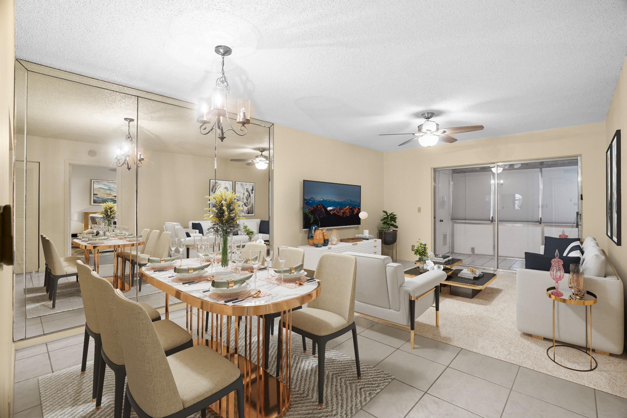 Cozy 1/1.5 FIRST FLOOR condo nestled in Golfside II of Holiday Springs Village. This 55+ small community features its own screened in pool and also shares the large clubhouse located in Holiday Springs Village that features a fitness center, large pool, aerobics classes, and bingo. The interior features tile flooring, newer duraluxe vinyl flooring in the bedroom, updated vanities in the master bath, washer and dryer, and updated kitchen cabinetry. Enjoy the lifestyle that is Holiday Springs Village! Six months of maintenance fees to be held in escrow with association for 18 months upon closing. Living room and master photos staged for buyer vision. MOTIVATED SELLER!