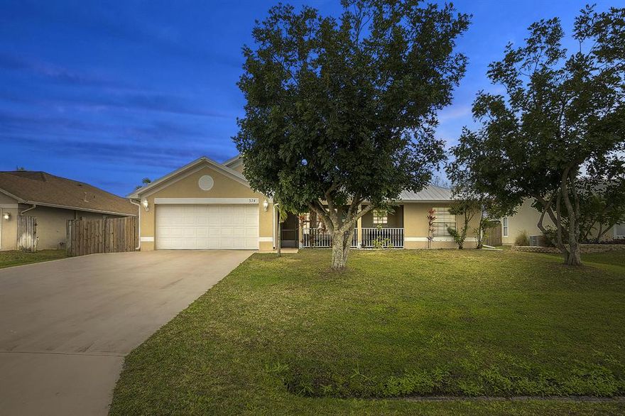 Move in ready!!  3 bedrooms, 2 baths, 2 car garage.  Home built in 2003.  Pride of ownership!!  This home has a brand new Aluminum roof, new water heater, AC unit about 3 years old, wood like ceramic tile in main areas.  Kitchen overlooking dinning room and living room. Large covered and screened back patio also front porch is screened too. 
Large backyard perfect for a pool.  Your perfect Florida home.  Great location!