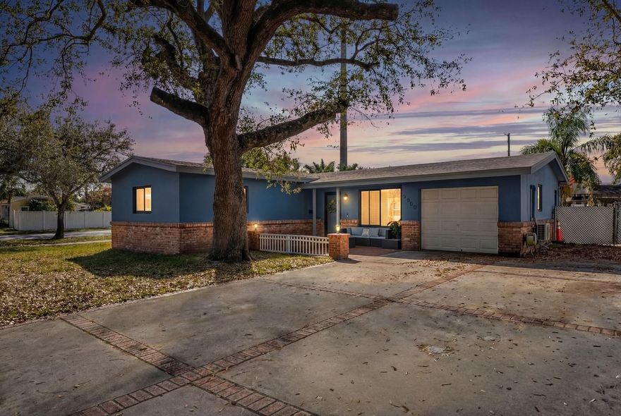 Come and see this beautiful 4 bedroom home, located in a great area in Hollywood. This corner lot home has a bean shaped pool with a shaded covered area and a brick barbecue grill, great for relaxing in your own private yard. This home comes with a bonus bedroom. The 4th bedroom has been converted from the garage and it's currently income generating, monthly rent. You can keep the tenant or utilize this extra bedroom to rent out on Air BNB or use it as a guest room. It has its own private entrance and full bathroom! The roof was recently replaced in 2021. And this home is equipped with Hurricane Impact Windows & Doors! This home is just a short drive away from tourist attractions such as The Hard Rock Seminole Hotel & Casino and Hollywood/Fort Lauderdale Beach. Come & tour this home!