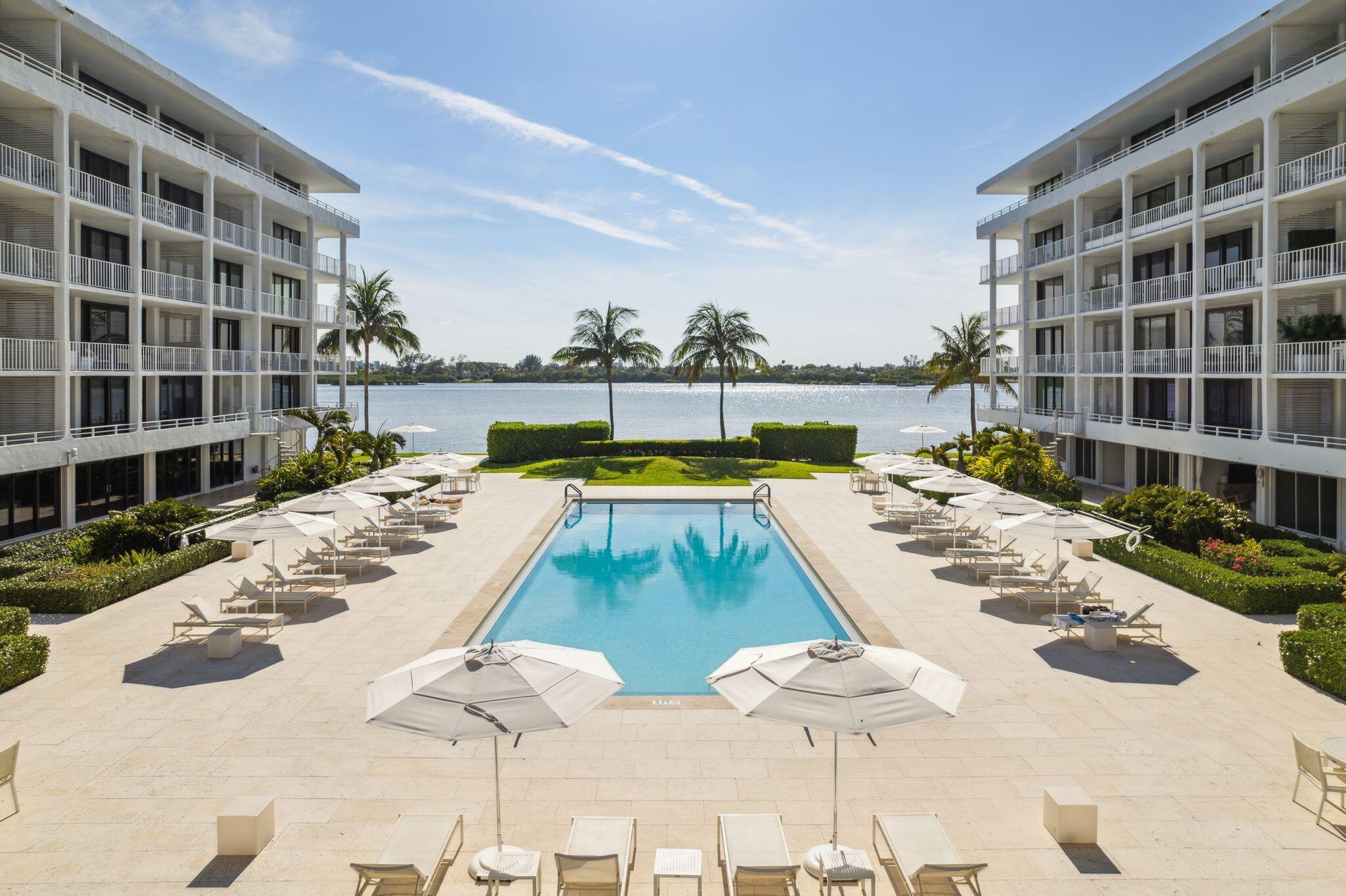 All sunsets all the time! The Cove is one of the premier South End buildings and this unit faces directly west across the fabulous pool deck and gardens. A private stair leads directly from the living room terrace down to the pool and your personal cabana. Or head over to the the Cove's deeded path to the ocean, adjacent to the Four Seasons' beach and dining facilities. The unit is set up as 2 bedrooms plus a study, but a pull down queen-sized murphy bed can make it a 3 bedroom apartment if needed. 6 Month seasonal lease preferred.