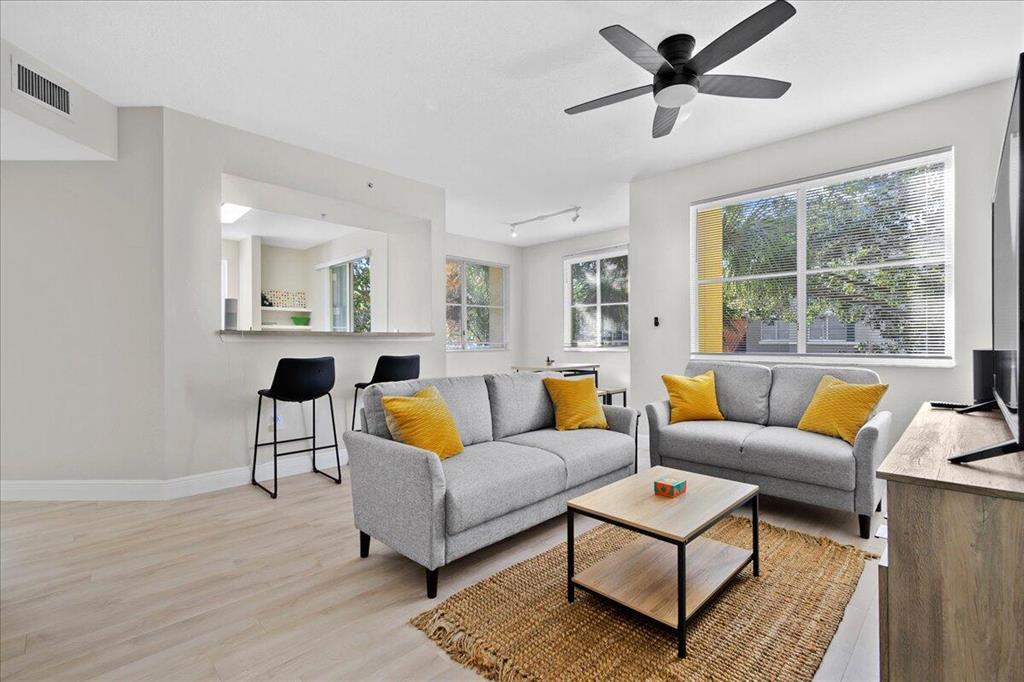 Feel like you're home in this newly renovated 2/2 in the heart of Palm Beach Gardens. Brand New AC, appliances, flooring, and furniture. Light and bright corner unit. Conveniently located within the gated community of Legacy Place, close to resort style pool and fitness center. Reserved parking. Walk to restaurants and shops, easy access to I-95 and just minutes to the beach! Electric included up to $100 per month. Fast speed internet included. The community features a clubhouse, pool, spa, fitness & business center, two tennis courts, tot lot, and three gated entrances to the community. Access to amenities is also restricted to residents with FOBs. ***Currently vailable from July - Dec.