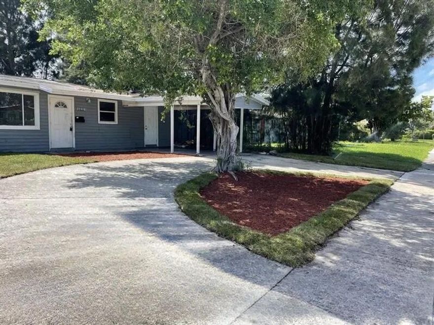 Centrally located 3 bedroom 1 bath single family home minutes to shopping, major roads, Singer Island, parks, the Marina and Beaches. There is a large backyard for your enjoyment.  Park in the attached 1 car carport or the circular driveway. Home is tenant occupied until September 30th, 20256.