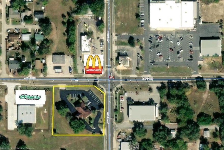 Hard Corner 1.4+-Acres with 3886+-SF Bank Bld @ N. Scenic Hwy/17 & CR 630 Across from McDonald's! Ideal site for C-Store, another bank, CDB/ Pawn Shop to take advantage of Vault,etc. Don't miss out on this rare opportunity in our growing rural towns on the Lake Wales Ridge of Florida!