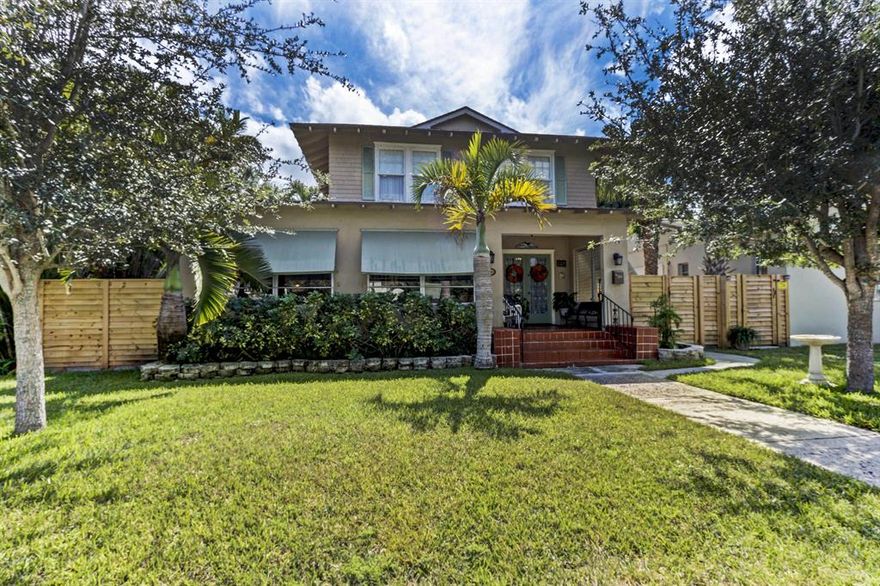 ( Price Adjustment $565,000) Charming Old Florida Vernacular Style Home Built in 1923 With Tall Ceilings, Hardwood Floors, Wrap-Around Porch, Large Living Room with a Fireplace, Formal Dining Room, 4 Bedrooms, 2 1/2 Baths, and Laundry Room. Step out to a Private Backyard With Covered Patio, Water Feature, Private Parking for 2 Cars, Plus a Workshop. Located in Old Northwood Historic District, Just a Few Blocks From Northwood Village Shopping and The Intracoastal Waterway. Come Check Out The Neighborhood And Meet Your New Neighbors / Friends.