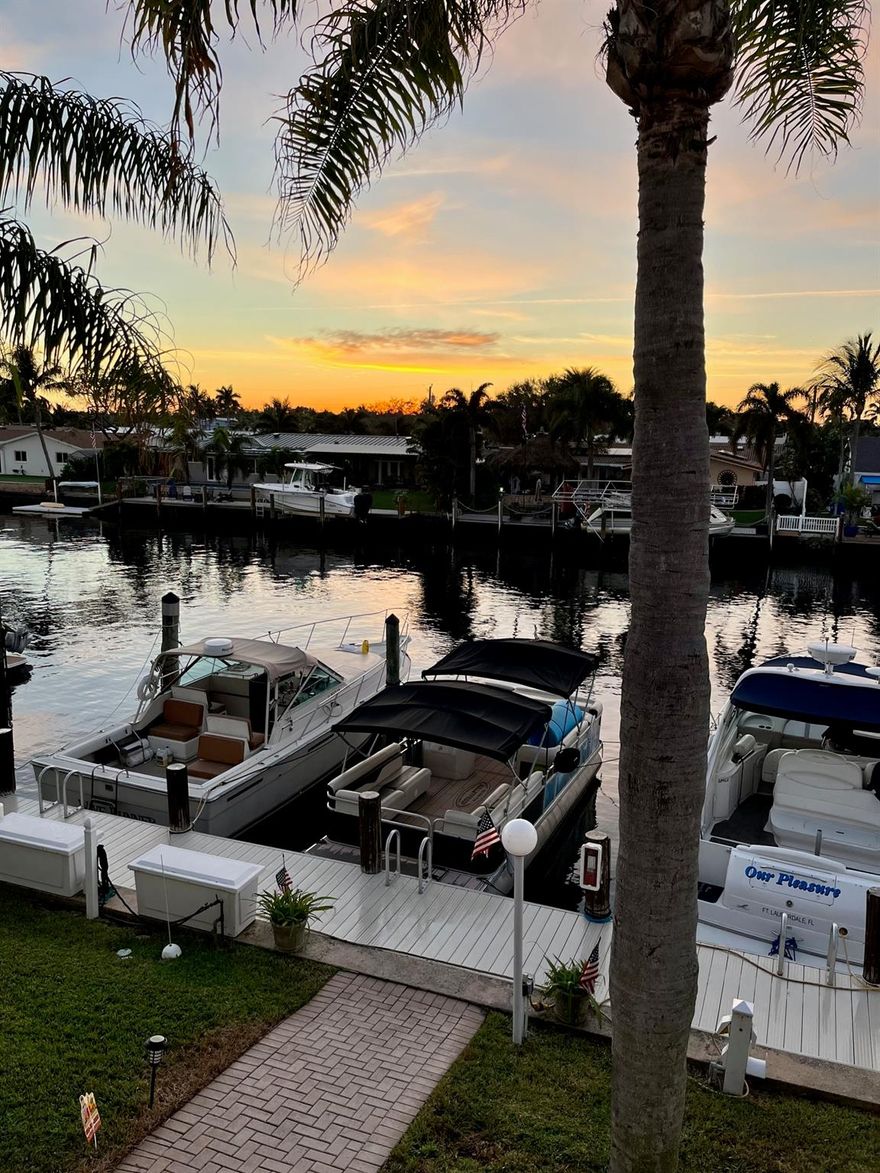 A boat lover's dream. A rare opportunity to rent this beautifully remodeled, furnished or unfurnished, one bedroom, one bath condo located on the water in Pompano Beach at the end of a quiet cul-de-sac just one mile from the ocean. It has all the upgrades you could wish for;  freshly painted,  granite kitchen with name brand stainless appliances, solid wood cabinets, tile floors, balcony on both sides with spectacular views of the waterways and evening sunsets. Close to all major highways, restaurants, supermarkets, and much more. Boat dock is available right in front of your unit. One parking spot. Community pool.Boat slip is available for additional $600 a month.