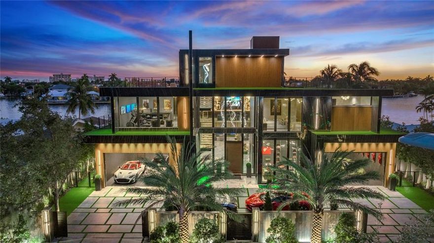 THE most amazing house for sale in Fort Lauderdale is now ready to move in!Wide open water viewsLocated in one of the few gated neighborhood with dedicated police patrol for your privacy and security.This magnificent solid concrete modern house has high ceilings, floor to ceiling double insulated glass sliders . Immense kitchen, wine cellar, 5 bedrooms, 11 bathroom, sauna,  club room, gym, office, library, 2 laundries, home theater, all with incredible finishes and details never seen before. Commercial grade Otis elevator. Huge pool and spa, brand new seawall with 25'X110' concrete dock with all necessary power for a superyacht.Over 6,000 sq/ft of roof terrace with putting green and spa.Just too much to list.House has just been completed new video available