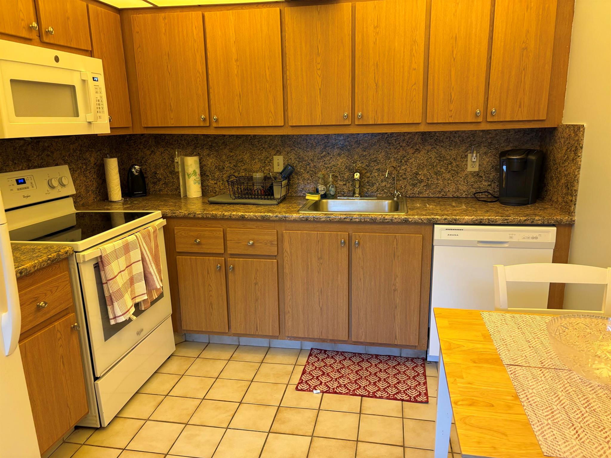 A perfect rental for season set up as 2 bedrooms 2 baths. Stall shower in master bathroom King bed in Master Queen bed in bedroom 2. Laminate flooring throughout. Enclosed patio with futon Steps to bus, pool, parking ASSOC REQUIRES 1 OCCUP 55+ Occupancy from 10/15/25 -3/15/26