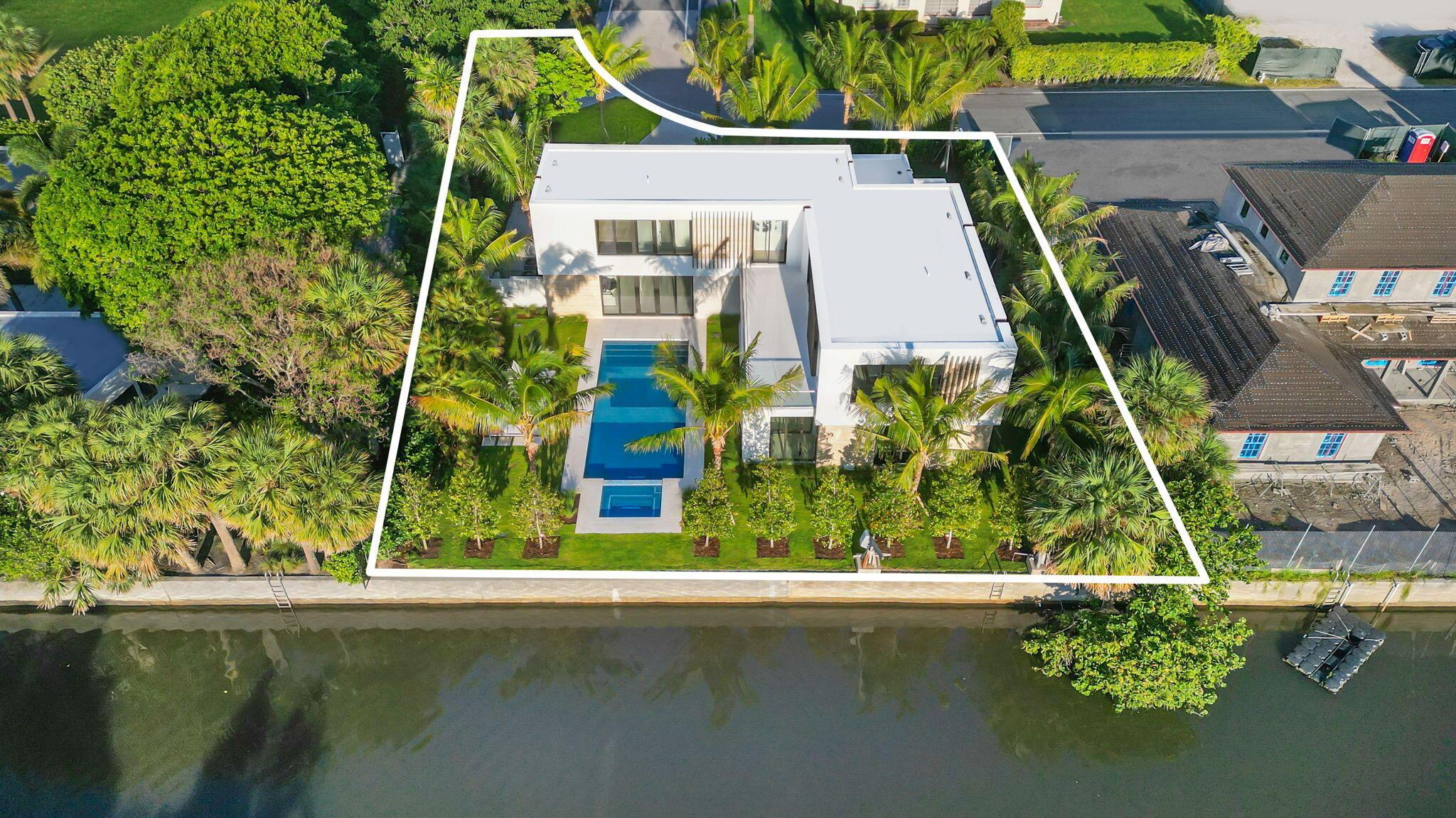 Brand New Waterfront home on sought after Ibis Isle. State of the Art-Luxurious New Construction built by Courchene Development. This 4bedroom/4.1Bath home sits directly on the Intracoastal providing breathtaking waterfront vistas for miles. Recently completed, and move in ready, this spectacular home has all the bells and whistles! Equipped with a Crestron Smart Home System. Gourmet kitchen and appliances to satisfy the most discerning chef. Custom cabinetry and built-ins, and elegant book matched marble on the fireplace and in bathrooms. Soaring High Impact floor to ceiling windows & doors throughout, lushly landscaped backyard featuring a large heated lap pool with spa, spacious covered loggia for dining al fresco and so much more making this the perfect home for indoor/outdoor living.