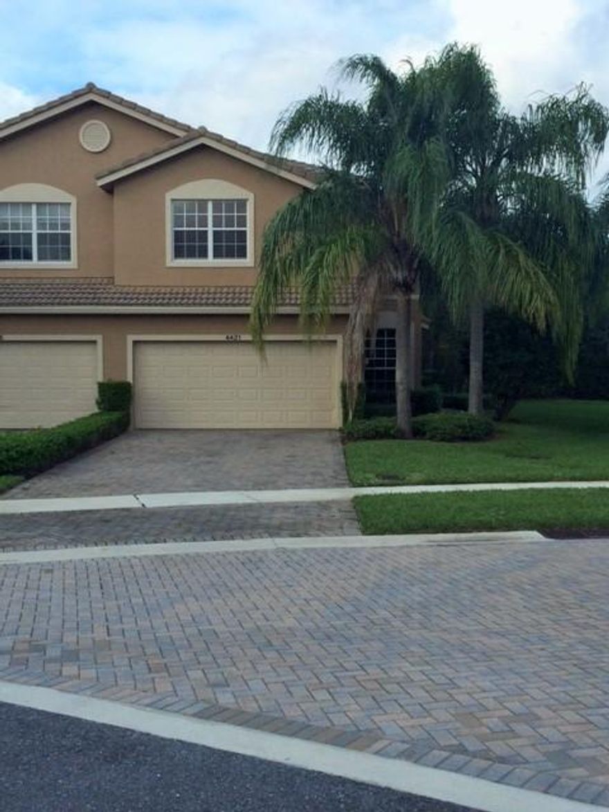 This luxurious 2-story townhome in the gorgeous new community of Colony Lake offers luxuries and an incredible space at an affordable price. This townhome features 3 bedrooms, 2.5 bathrooms, den (on the first floor), family room off the kitchen, living and dining room, and a 2-car garage. Total square feet of this large corner unit is 2,854 and 2,317 under A/C. Master bedroom features cathedral ceiling, a dressing area, two very large walk-in closets and a complete laundry room conveniently located on the second floor. Other features are: brick paver driveway, patio and front entrance, security system/alarm, textured walls and ceilings. This home sits on an oversized corner lot with a very private garden view on the back.