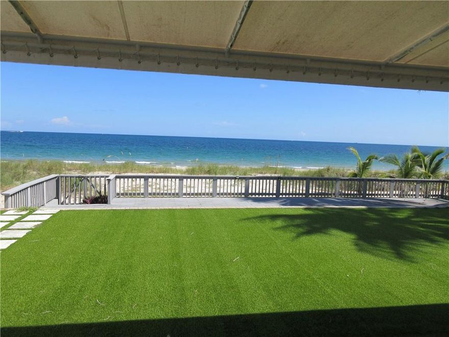 Rarely available beach house. One of the less than 50 single family homes located directly on the sand and Atlantic Ocean in Fort Lauderdale. Priced at land value. Large lot 50 feet by 189 feet. Opportunity to build the home of your dreams or update the existing improvements for a perfect beachfront getaway. The home has a large open floor plan on the first floor and 3 bedrooms and 3 baths on the second floor overlooking the beach and ocean. Possibility of also acquiring neighboring lot (additional 50 feet) for a total of 100 feet on the Atlantic Ocean. Don't miss this!