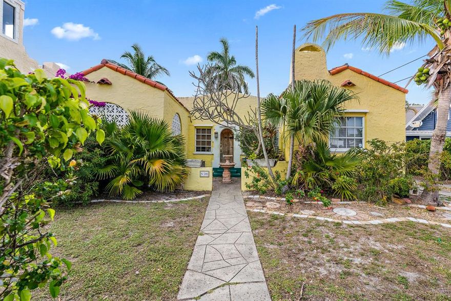 This beautifully renovated 1922 Spanish style 2 bedroom 1 bath house with a detached studio/cottage offers period details throughout including original hardwood flooring, plaster walls, arches, a dressing room that would be converted into a second bath for the house and a cozy Florida room. The property has been well updated including the kitchen which offers stainless appliances and granite, plumbing, electric, HVAC and more. Exterior features include a courtyard entry, outdoor entertaining areas and a workshop. The detached studio cottage offers a full bath and can be used as a third bedroom, a home office or as a rental. Cottage rental history available. 


Cottage is currently tenant occupied DO NOT DISTURB. back cottage is currently rented for $845/month