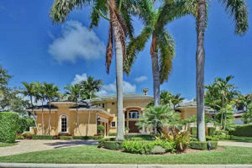 Golf course home in Royal Palm Yacht & Country Club overlooking four fairways! Home has 4 bedrooms plus den, 5 bathrooms, 4504sqft under air and a front circular driveway w/ 3 car garage. Completely renovated (interior & exterior), this Tuscan style home w/ perfectly appointed details includes volume ceilings, custom moldings and Venetian plaster walls. Home features marble flooring throughout all main living areas, wood flooring upstairs, all impact glass windows & doors (except living room), natural gas, formal living room w/ fireplace, formal dining room and family room w/ built-in entertainment center & French doors leading out to pool/patio area. Gourmet kitchen features marble countertops, custom cabinetry & top-of-the-line appliances. 1st floor master suite w/ morning bar,