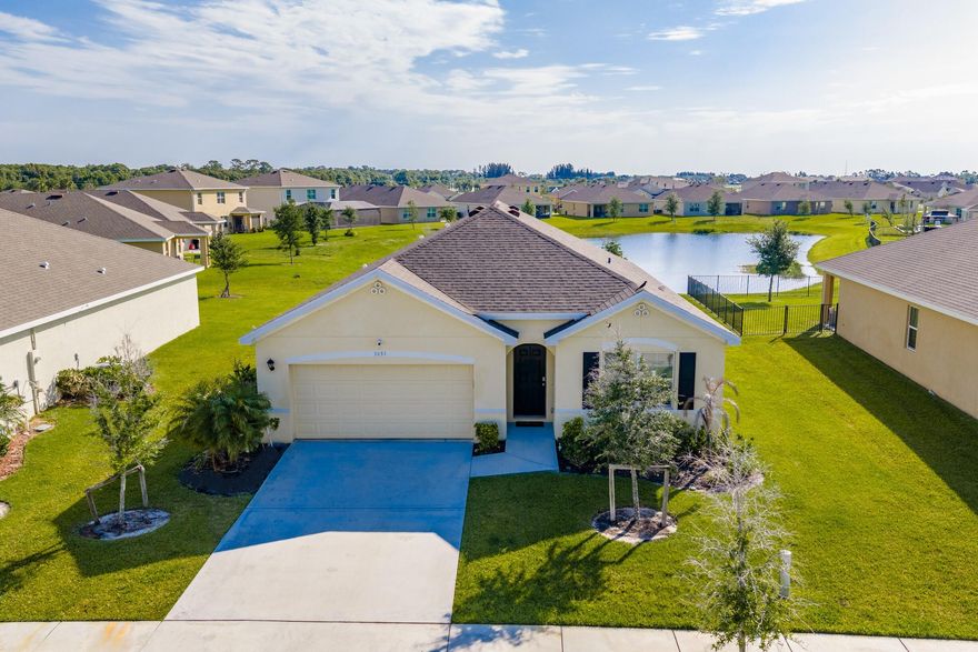 Popular Cali model now available in the gated, amenity-rich community of Creekside—where comfort meets elevated living. Solid 2022 CBS construction, sweeping lake views + open-concept layout ideal for everyday living. The spacious kitchen is complemented by modern finishes, PEX plumbing, & ADT security system for added peace of mind. Step outside & experience a lifestyle defined by leisure & convenience. Creekside offers a resort-style heated pool, fitness center, children's play area & more! Easy access to SR 70, I-95, & the FL Turnpike, making commuting a breeze. Don't miss your opportunity!