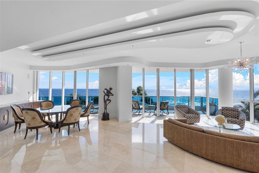 Exceptional, One-Of-A-Kind Two-Story Residence on the Ocean w/ Unparalleled Luxury & Sophistication. Stunning Condo Features Panoramic, Calming Ocean Views that Greet You w/ Every Glance, Accompanied by Breathtaking Sunrises. Residence Boasts Expansive Floor-To-Ceiling Impact Windows that Flood the Space w/ Abundant Natural Light, Soaring Ceilings & An Open, Airy Layout. Step Outside Onto the Private Lanai Terrace Just Steps From the Sand, Where You Can Relax & Enjoy the Serene Atmosphere of Beachside Living w/ Full Resort-Style Amenities, Offering the Perfect Blend of Comfort & Convenience. Ideally Located in the Highly Sought-After Lauderdale-By-The-Sea, Minutes from Downtown Ft Lauderdale, The Vibrant Las Olas Blvd w/ Its World-Class Dining, Shops & Entertainment & Booming Pompano Beach