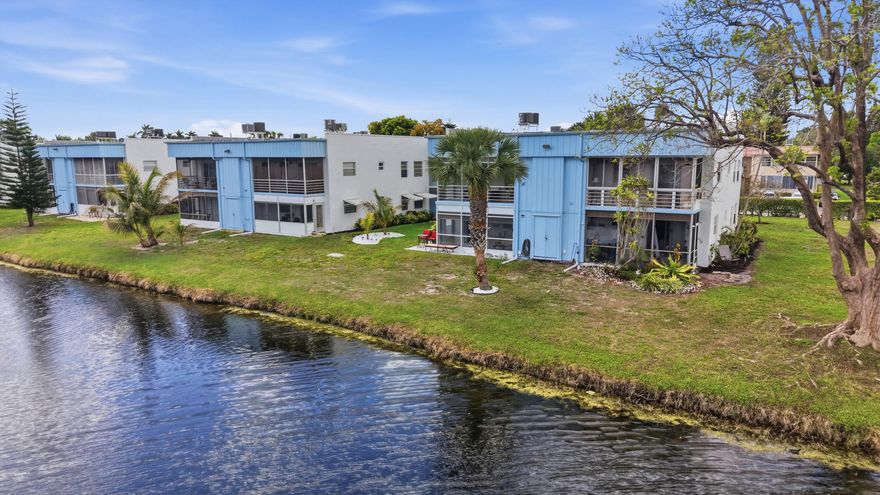 Welcome to 406 Saxony I located in the highly desirable Kings Point Golf and Country Club, a premier 55+ gated community in Delray Beach. This well-maintained unit is located in a solid CBS building and features all impact windows and doors, including impact sliders, plus additional storm protection with shutters throughout. The enclosed balcony offers relaxing water views and is equipped with weather sliding shutters, creating a comfortable year-round space to enjoy the scenery.  Inside, the home features all tile flooring throughout and renovated bathrooms for a clean, updated feel. The kitchen is equipped with all white appliances, complemented by Bahama shutters in the living room and kitchen area that add both charm and functionality.  A newer washer and dryer provide added convenience. Additional improvements include a 2013 water heater and a General Electric electrical panel.  Enjoy resort-style living in Kings Point with access to golf, pools, clubhouse amenities, entertainment, fitness facilities, and courtesy transportation, all just minutes from shopping, dining, and vibrant downtown Delray Beach.