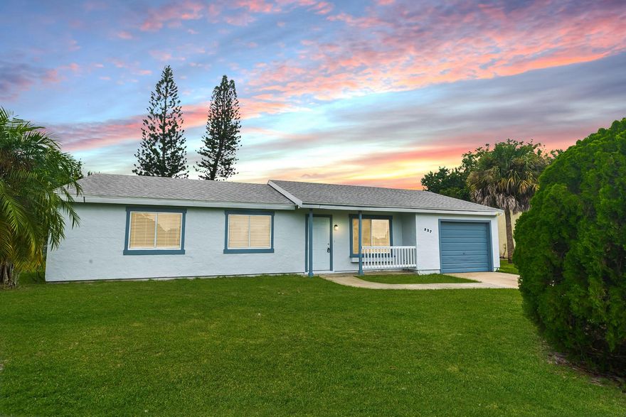 Move-In Ready! Parks Edge 3/2/1 home is perfectly located within walking distance to a lake, clubhouse & just minutes from the local high school. This beautifully updated home features a new shingle roof (2022), newer kitchen & bathrooms and fresh interior & exterior paint. Inside, you'll find a bright & spacious layout with tile floors throughout,  separate living, family, dining room & flex room--ideal for entertaining or everyday living. The modern kitchen boasts Quartz countertops, a tile backsplash, and plenty of cabinetry. Step outside to enjoy the oversized covered and screened lanai, overlooking a large, fenced backyard--perfect for gatherings, pets, or a future pool.  HOA  dues provide community pool & tennis. Great location! Don't Miss Out!