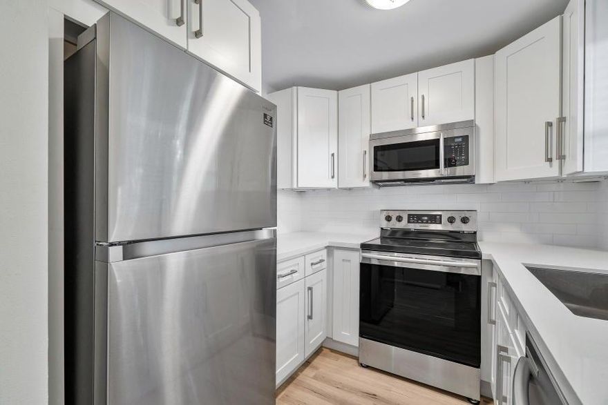 Cozy updated condo completely renovated with Stainless Samsung appliances, newer washer/dryer inside condo, storage outside on patio. Large walk in closet. Community Pool.  Great location within biking distance to downtown Delray.