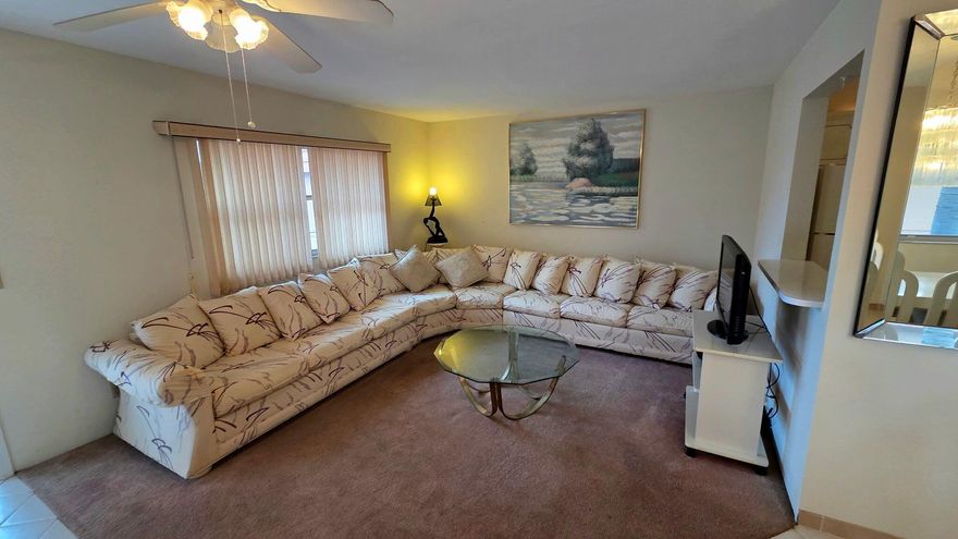 Beautiful well maintained one bedroom 1.5 bath condo furnished unit. Move in condition.Enjoy your golden years in this south FloridaCountry Club with Golf course, 3 club houses,highly rated plays, and transportation to local abundant shopping. Grab this jewel before its gone. SELLER VERY MOTIVATED.