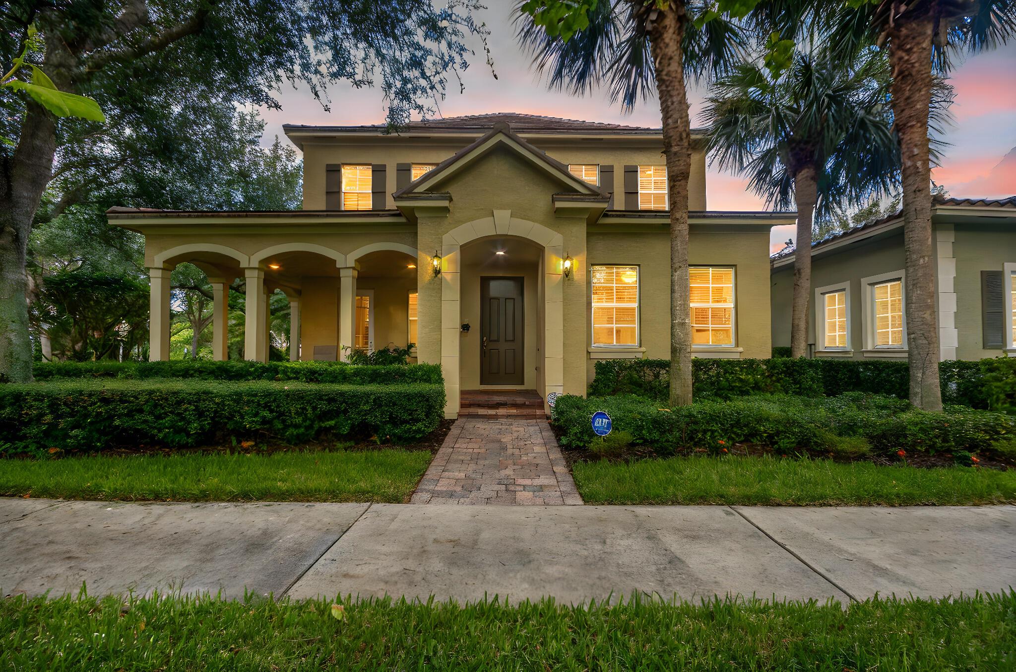Welcome to this fantastic home in one of Jupiter's most desirable neighborhoods: Canterbury Place in Abacoa. This bright and well maintained 5-bedroom, 3.5 bath residence features a rare first-floor owner's suite and a layout that's both spacious for family living and perfect for entertaining.The open kitchen offers granite countertops, a large cooking island, great counter space, and plenty of cabinet storage, along with a roomy breakfast nook. Enjoy the generous living room with dining area and a family room filled with natural light and designed for comfort and connection. Almost all the flooring in the home is real Mahogany wood. 
The first-floor oversized owner's suite includes his and hers spacious closets, with a Jacuzzi tub in the bathroom. The four bedrooms upstairs